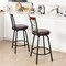 2 Pieces 24-Inch Adjustable PU Cushioned Swivel Barstools with 4 Additional Leg Tubes